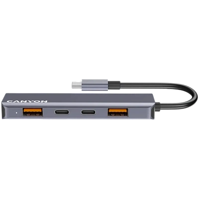 USB-хаб Canyon DS-18 5in1 USB-C Grey (CNS-TDS18)