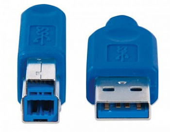 Кабель Manhattan USB 3.0, A(M)/B(M), 3 м, синий 322454 (322454)