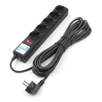 Сетевой фильтр Power Cube, 1,9м, 5 розеток, black (SPG5-C2)