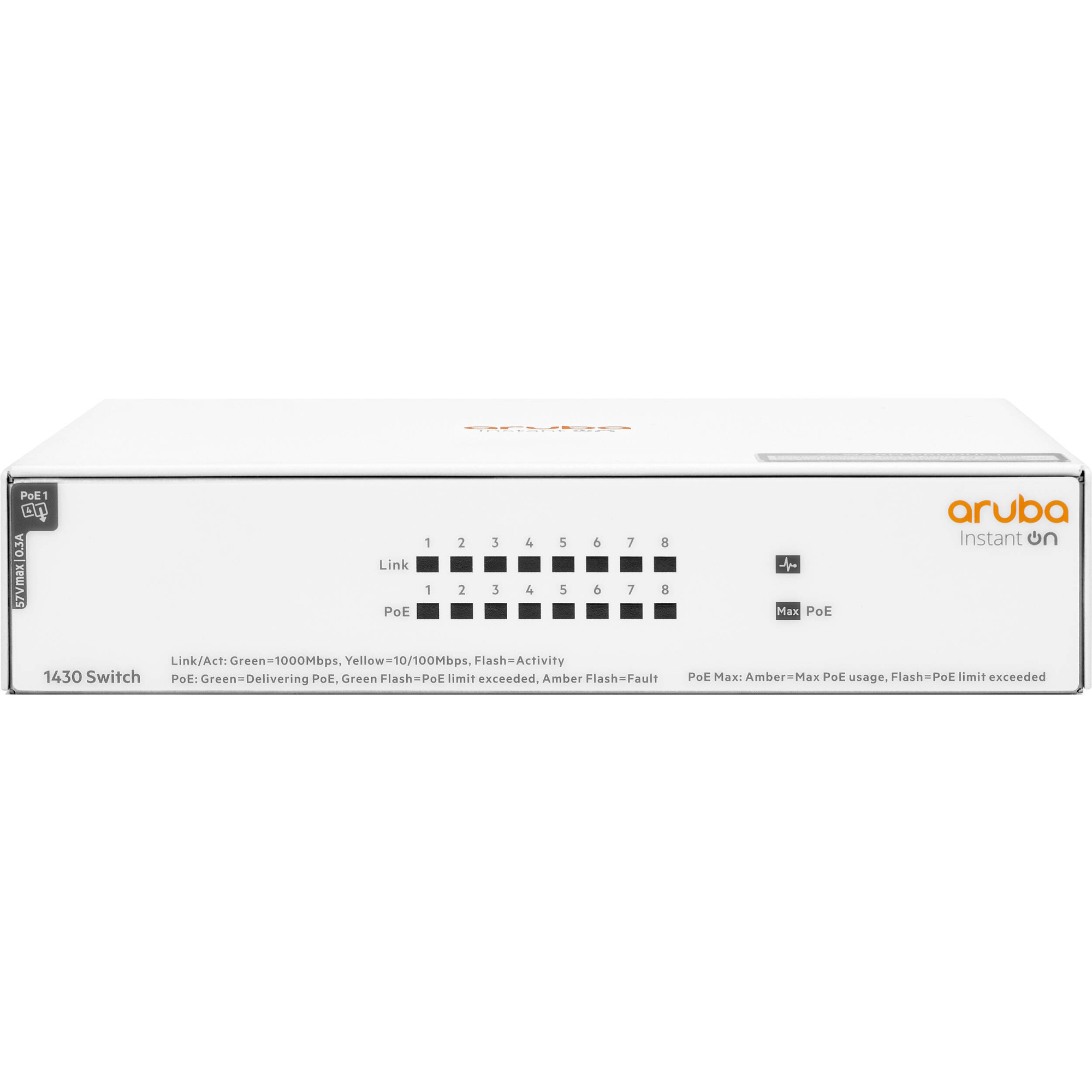 Коммутатор HP Enterprise Aruba Instant On 1430 8G Class4 PoE 64W Switch (R8R46A#ABB) (R8R46A)