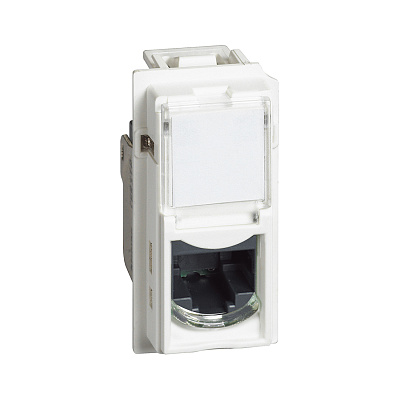 Розетка компьютерная Bticino KW4279C5E Living Now RJ45 cat.5e UTP 1 модуль белый (KW4279C5E)