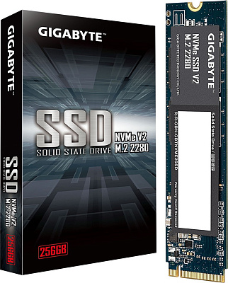 Твердотельный накопитель SSD GIGABYTE NVMe SSD, 256 Gb PCI-E 3.0 M.2(G3NVMEV2256G)