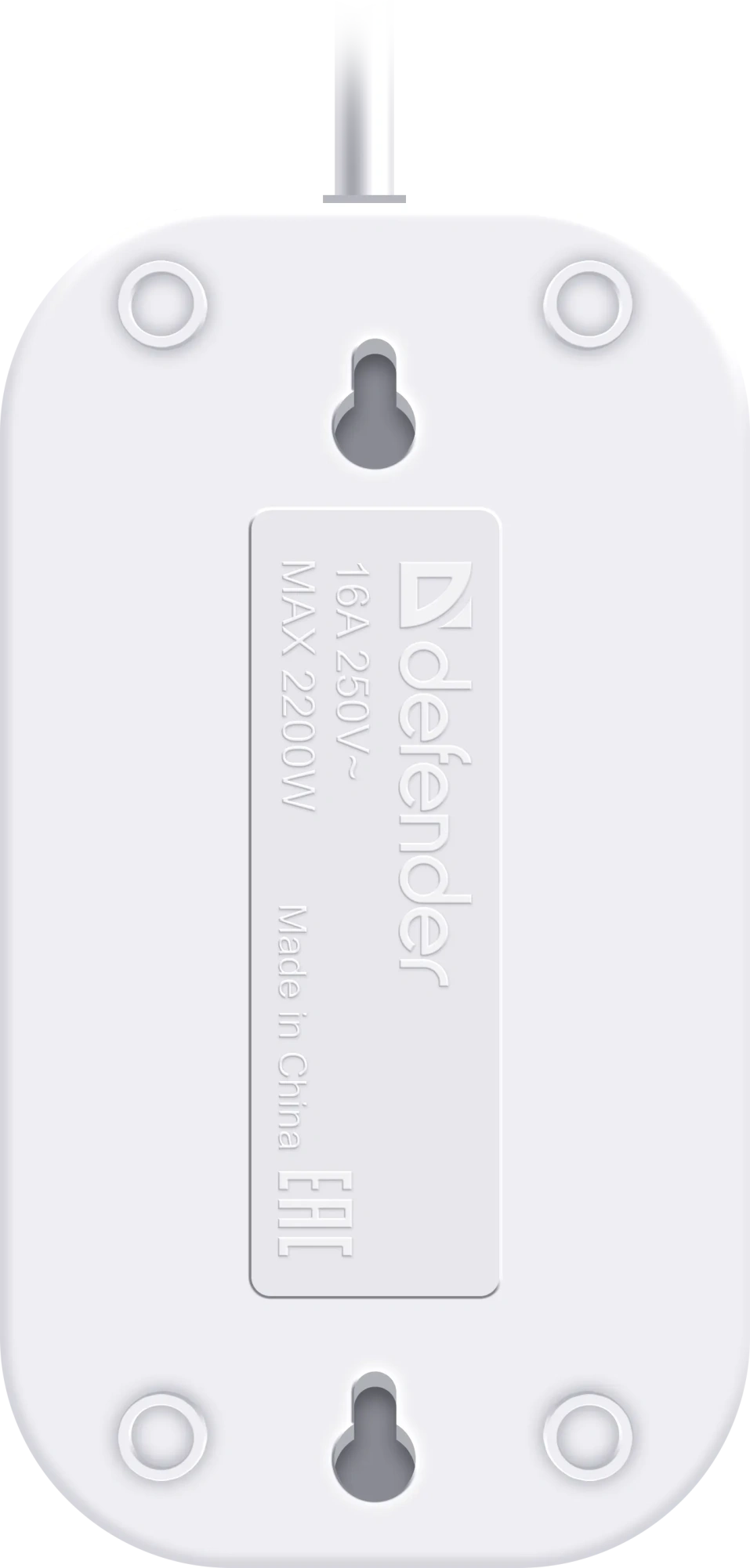 Удлинитель без заземления Defender B220 10 А, 3 м, 2 розетки, белый (99271) Удлинитель без заземления Defender B220 10 А, 3 м, 2 розетки, белый (99271)