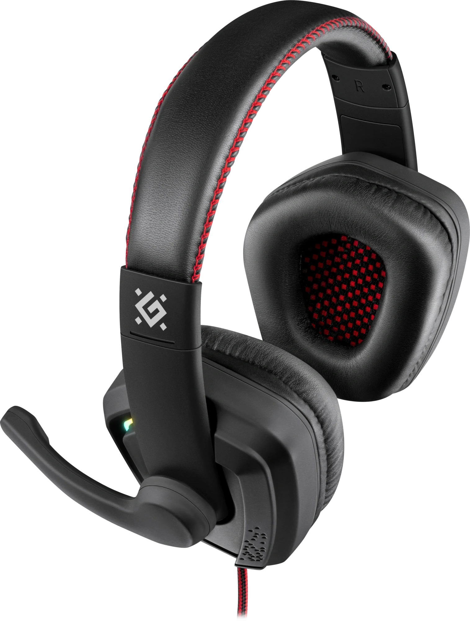 Игровая гарнитура Defender Quake LED черный, LED, провод 2 м (64515)