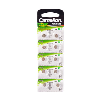 Батарейка CAMELION Alkaline AG1-BP10(0%Hg) 10 шт. в блистере (AG1-BP10(0%Hg))