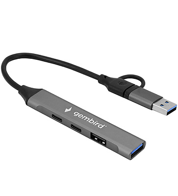 USB Хаб 4 port, Gembird UHB-C444, black (UHB-C444)