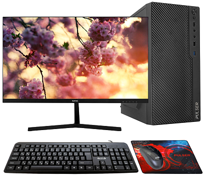 Системный блок PULSER Eco 111M + Монитор 23.8" Sanc M2453KJ V3 + Клавиатура мышь (Eco 111M)