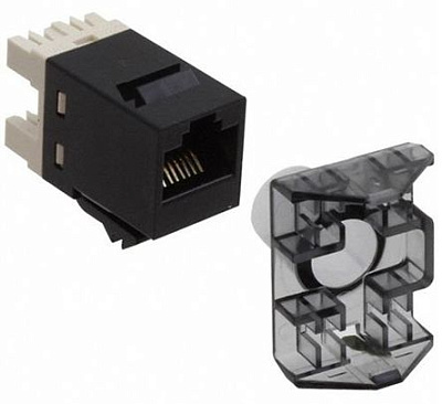 COMMSCOPE Гнездо модульное узкопрофильное SL/кат.6/RJ45/неэкр./черное (1375055-2)