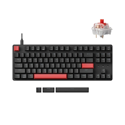Клавиатура механическая Lemokey  X1 87Key, Keychron Red, черный (Lemokey  X1, Keychron Red)