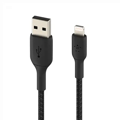 Кабель интерфейсный Belkin BRAIDED black (1m) (CAA002BT1MBK)