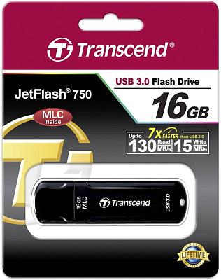 USB Флеш 16GB 3.0 Transcend TS16GJF750K черный (TS16GJF750K)