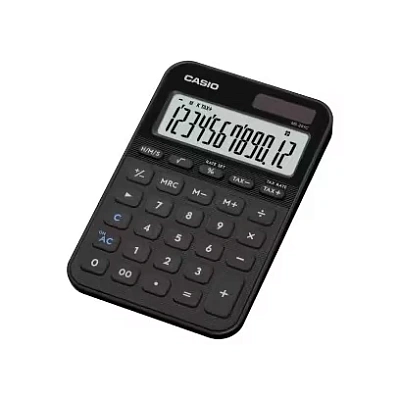 Калькулятор настольный CASIO MS-20YC-BK-W-EP черный (MS-20YC-BK-W-EP)