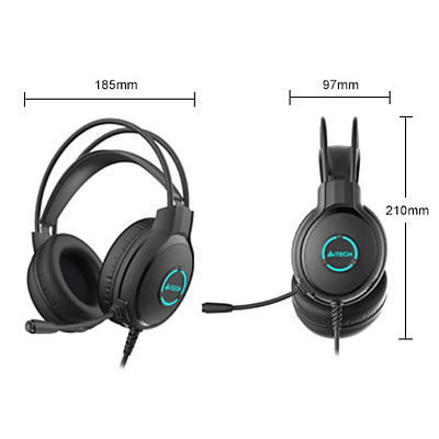 Гарнитура A4Tech Fstyler FH300U, 2m, USB, Black (FH300U/BLACK)