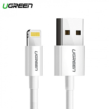Кабель Ugreen US155 Lightning To USB 2.0 A Male Cable/White 1M, 20728 (20728)