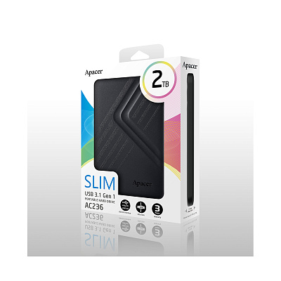 Внешний жёсткий диск Apacer 2TB 2.5" AC236 Чёрный (AP2TBAC236B-1)