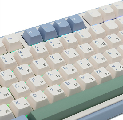 Клавиатура AULA F75, Gray Wood V3 (F75 Light Purple+Beige+Light Green)