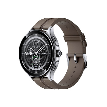 Смарт часы Xiaomi Watch 2 Pro-Bluetooth Silver Case with Brown Leather Strap (M2234W1)