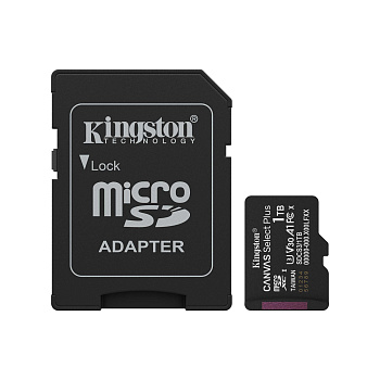 Карта памяти MemoryCard microSDXC 1TB, Kingston, Class 10, + adapter SD (SDCS3/1TB)