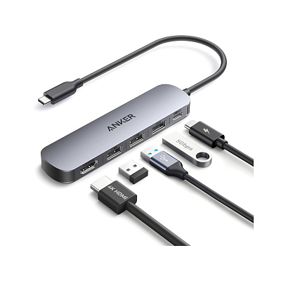 Концентратор Anker USB-C 5-in-1 - Серый (A8357HA0)