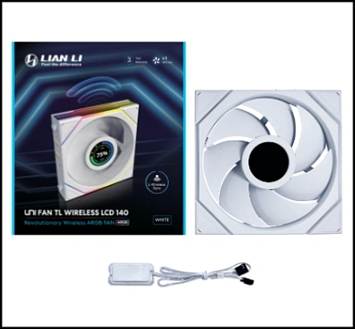 Вентилятор для корпуса Lian Li UNI FAN TL140 LCD Wireless 140mm RGB White (G99.14TLLCD1W1W.00)