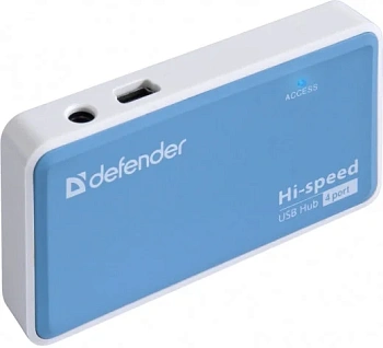 Хаб 4-портовый мини-разветвитель USB 2.0 Defender Quadro Power (83503)