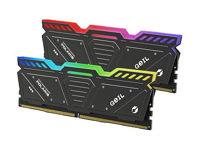 Оперативная память с RGB подсветкой 32GB Kit (2x16GB) GEIL POLARIS RGB 5600Mhz DDR5&nbsp; Titanium Gray (GOSG532GB5600C38ADC)