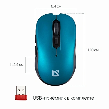 Мышь Defender Gassa MM-105, Turquoise, (52102)