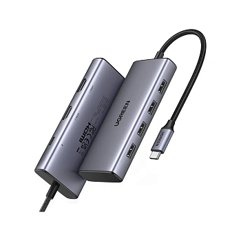 USB Хаб 7-port USB 3.0 Ugreen CM498, BOX, Silver (35897)