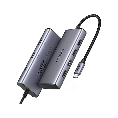 USB Хаб 7-port USB 3.0 Ugreen CM498, BOX, Silver (35897)