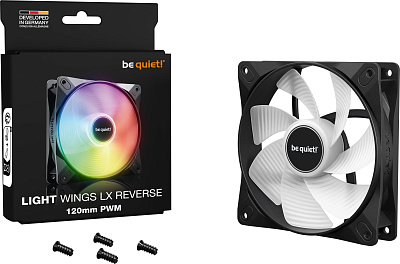 Вентилятор для компьютерного корпуса Bequiet! LIGHT WINGS LX 120mm PWM Reverse, Black (BL132)