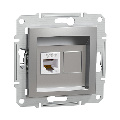 Розетка компьютерная SE EPH4300161 Asfora RJ45 кат.5e механизм алюминий (EPH4300161)