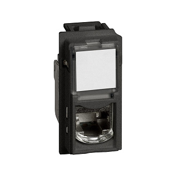 Розетка компьютерная Bticino KG4279C6S Living Now RJ45 cat6 STP 1 модуль чёрный (KG4279C6S)
