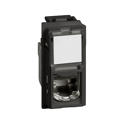 Розетка компьютерная Bticino KG4279C6S Living Now RJ45 cat6 STP 1 модуль чёрный (KG4279C6S)