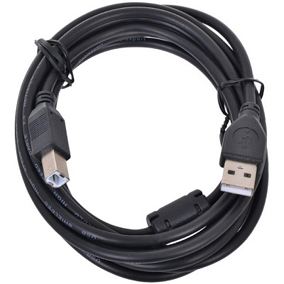 Кабель USB 2.0 Pro Cablexpert CCF-USB2-AMBM-10, AM/BM, 3м, экран, феррит.кольцо, черный, пакет (CCF-USB2-AMBM-10)