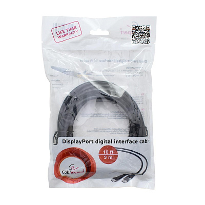 Кабель SVGA, DisplayPort to DisplayPort, 3м, Cablexpert CC-DP-10, black (CC-DP-10)