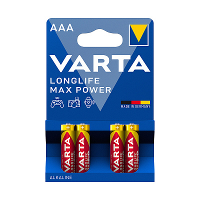Батарейка VARTA Longlife Power Max Micro 1.5V - LR03/ AAA 4 шт в блистере (LR03 Longlife Power Max)