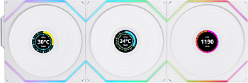 Вентилятор для корпуса Lian Li UNI FAN TL120 LCD Wireless 3x120mm Белый (G99.12TLLCD1W3W.00)