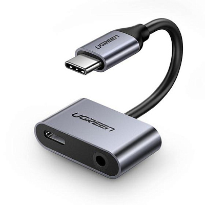 Адаптер Ugreen CM193 Type C Male To 3.5mm Audio+ Type C Female Adapter, 50596 (50596)