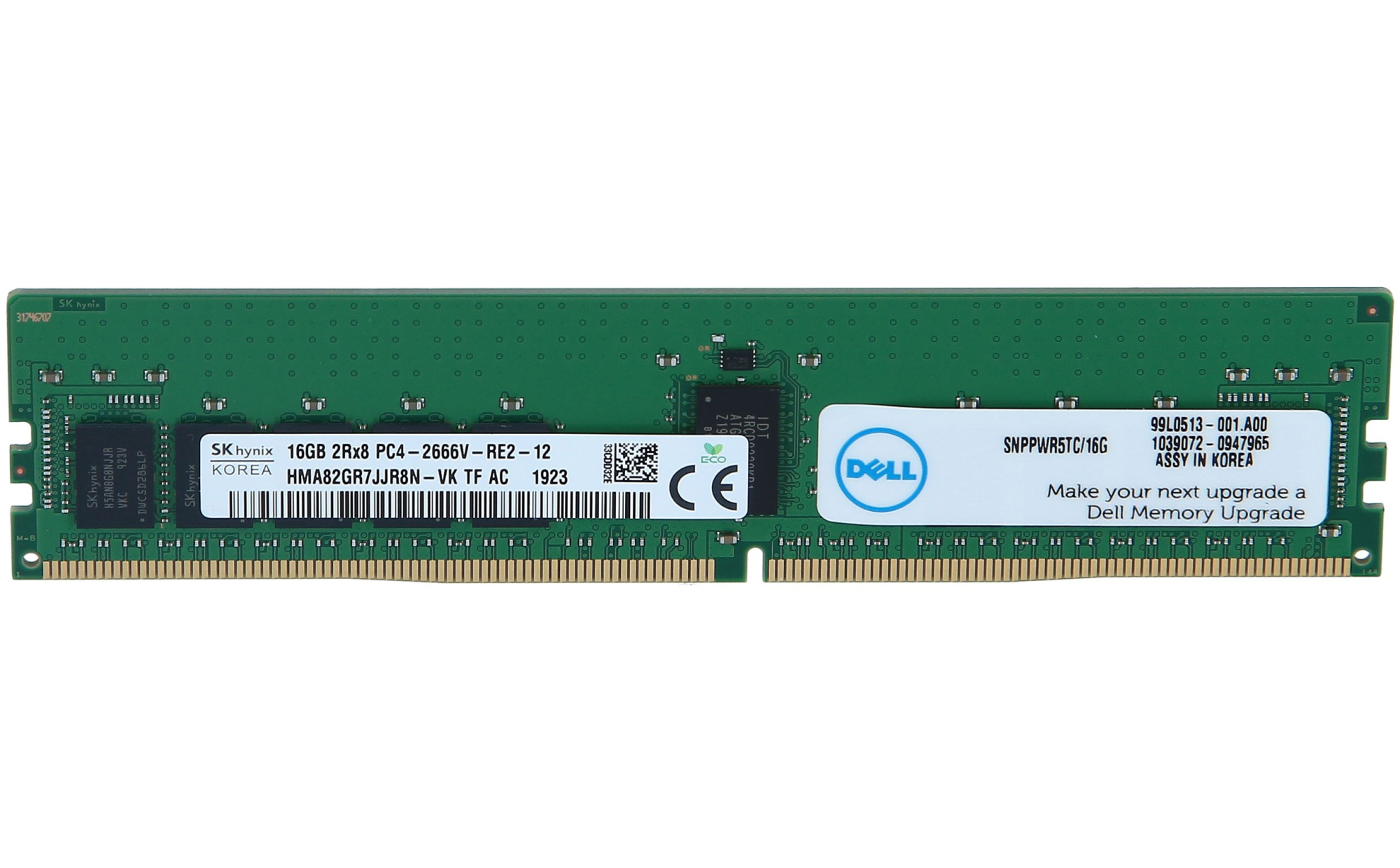 Оперативная память Dell 16Gb 2Rx8 PC4-21300V DDR4-2666MHz (AA940922) Оперативная память Dell 16Gb 2Rx8 PC4-21300V DDR4-2666MHz (AA940922)
