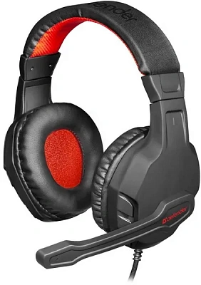 Наушники-гарнитура игровые Defender Сujo черный+красный (64505)