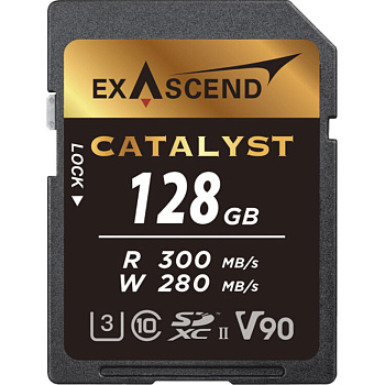 Карта памяти SD Exascend Catalyst, 128Gb, SDXC II, UHS-II (V90), R300/W280 (EX128GSDU2)