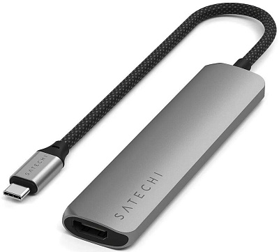 Картридер / USB-хаб Satechi 6-in-1 USB-C Slim Multiport Adapter - Space Grey (ST-P6SM)