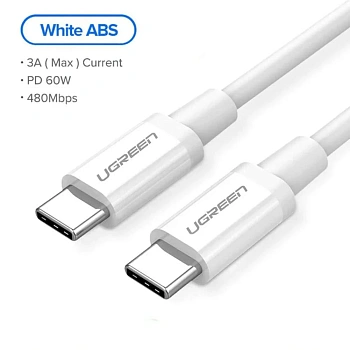 Кабель USB C - USB C, 480Mbps, 3A, QC4.0/PD3.0, 60W, 2m, US264 (60520)