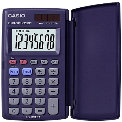 Калькулятор карманный CASIO HS-8VA-W-EP (HS-8VA-W-EP)
