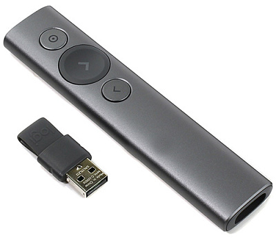 Пульт дистанционного управления Logitech Spotlight™ (презентер), серый (Slate) (910-004861)