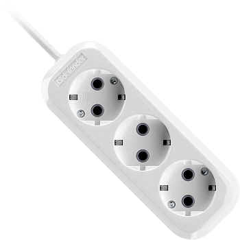 Удлинитель с заземлением Defender R330 16 А, 15 м, 3 розетки, белый (99370) Удлинитель с заземлением Defender R330 16 А, 15 м, 3 розетки, белый (99370)