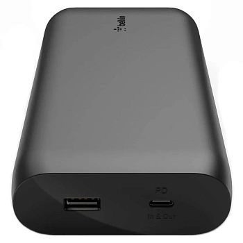 Портативный внешний аккумулятор Belkin, 20000Mah, 30Вт, USB-C/USB-A, Black (BPB002btBK)