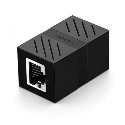 Разъем сетевой UGREEN RJ 45 Network Keystone Jack In-Line Coupler Female to Female 1pcs Black (20390)