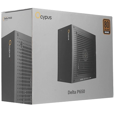 Блок питания Ocypus Delta P650 650W 80+ Bronze, Черный (Delta-P650-B1FDBK024X-EU)