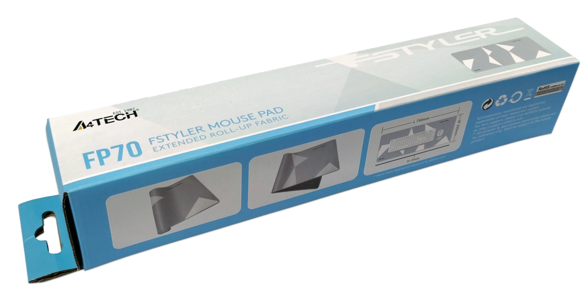 Коврик для мыши A4Tech Fstyler FP70, 75x30 см, Silver (FP70/SILVER)